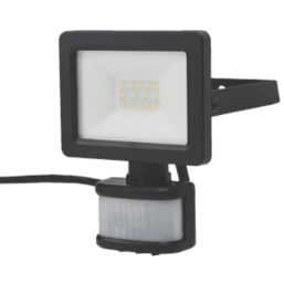 LAP Weyburn Outdoor LED Floodlight With PIR Sensor Black 10W 1000lm