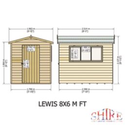 Shire  8' x 6' (Nominal) Apex Shiplap T&G Timber Shed