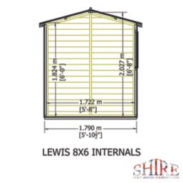 Shire  8' x 6' (Nominal) Apex Shiplap T&G Timber Shed