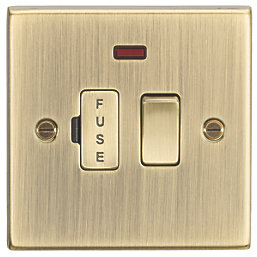 Knightsbridge  13A Switched Fused Spur with LED Antique Brass