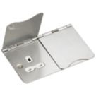 Knightsbridge FPR9UBCW 13A 2-Gang Unswitched Floor Socket Brushed Chrome with White Inserts