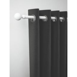 Rothley Matt White Extendable Curtain Pole with Orb Finials 28mm x 125-216cm