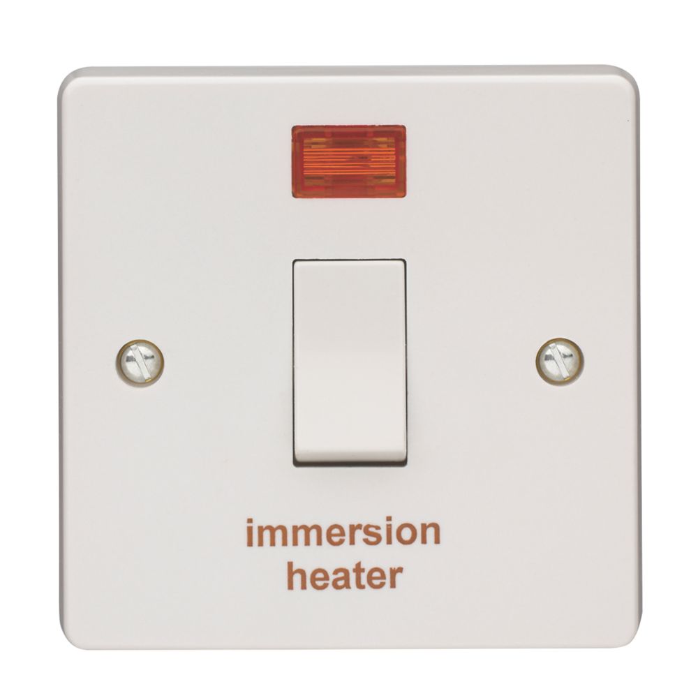 Crabtree Capital 20A 1-Gang DP Immersion Heater Switch White with Neon -  Screwfix