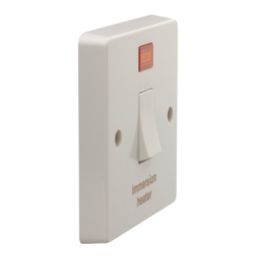 Crabtree Capital 20A 1-Gang DP Immersion Heater Switch White with Neon