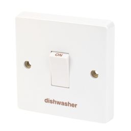 Crabtree Capital 20A 1-Gang DP Dishwasher Switch White