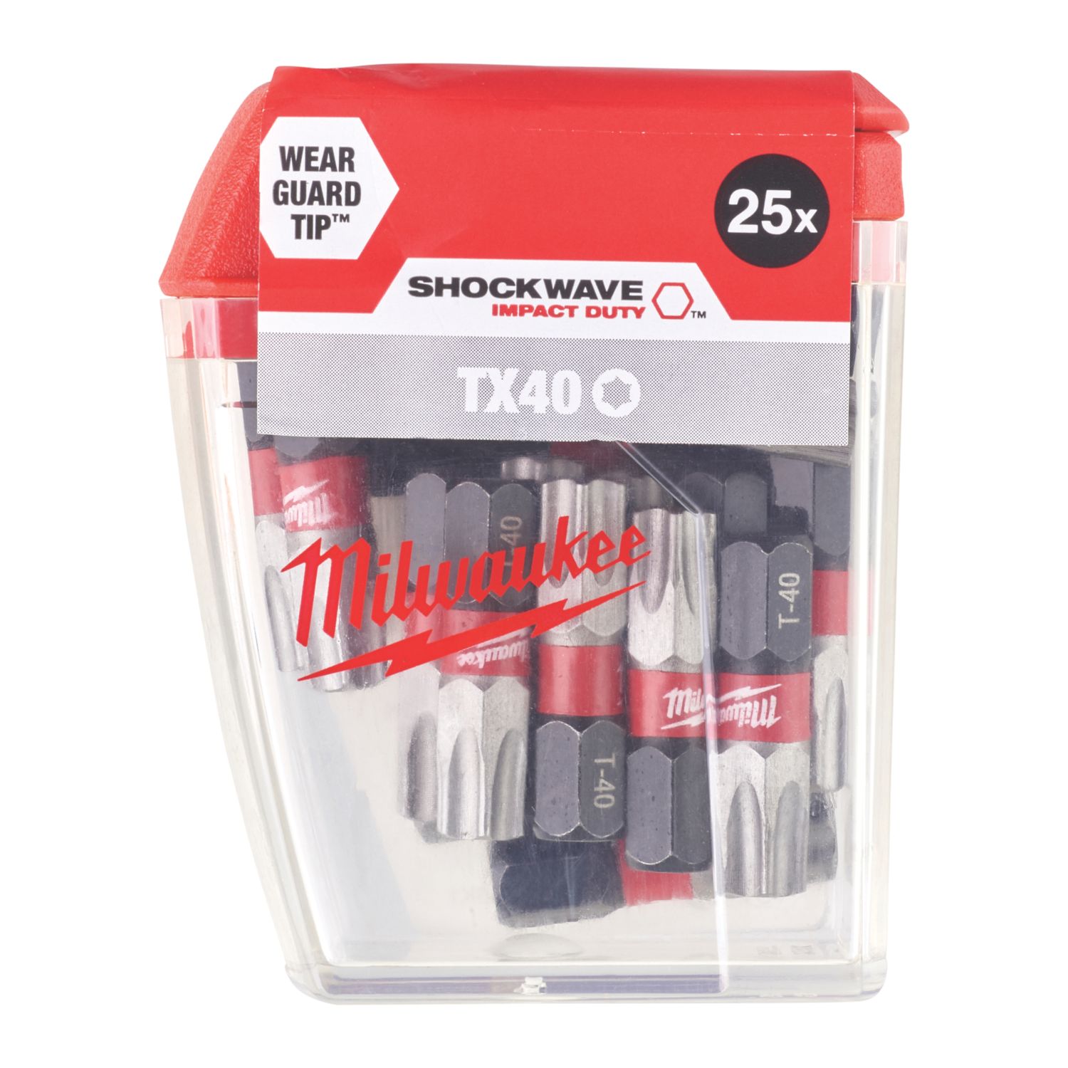 Milwaukee SHOCKWAVE 1/4" 25mm Hex Shank TX40 Screwdriver Bits 25 Pack (434GE)