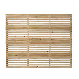 Forest  Single-Slatted  Garden Fence Panel Natural Timber 6' x 5' Pack of 3