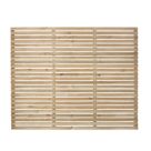 Forest  Single-Slatted  Fence Panels Natural Timber 6' x 5' Pack of 3