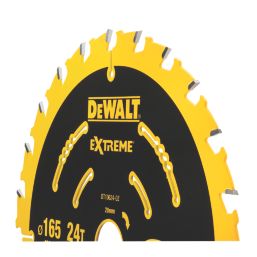 DEWALT  Wood Extreme 2nd Fix Circular Saw Blade 165mm x 20mm 24T