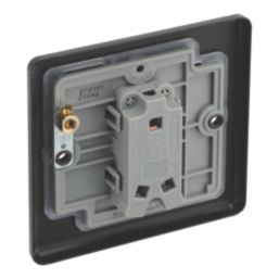 LAP  20A 16AX 1-Gang 2-Way Switch  Matt Black with Colour-Matched Inserts