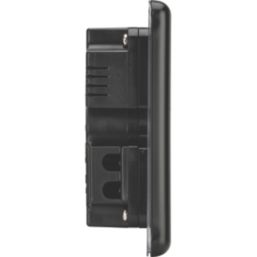 Knightsbridge  5A 63W 3-Outlet Type A & C USB Socket Matt Black with Black Inserts