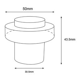Smith & Locke Cylindrical Door Stop 50 x 43.5mm Polished Chrome