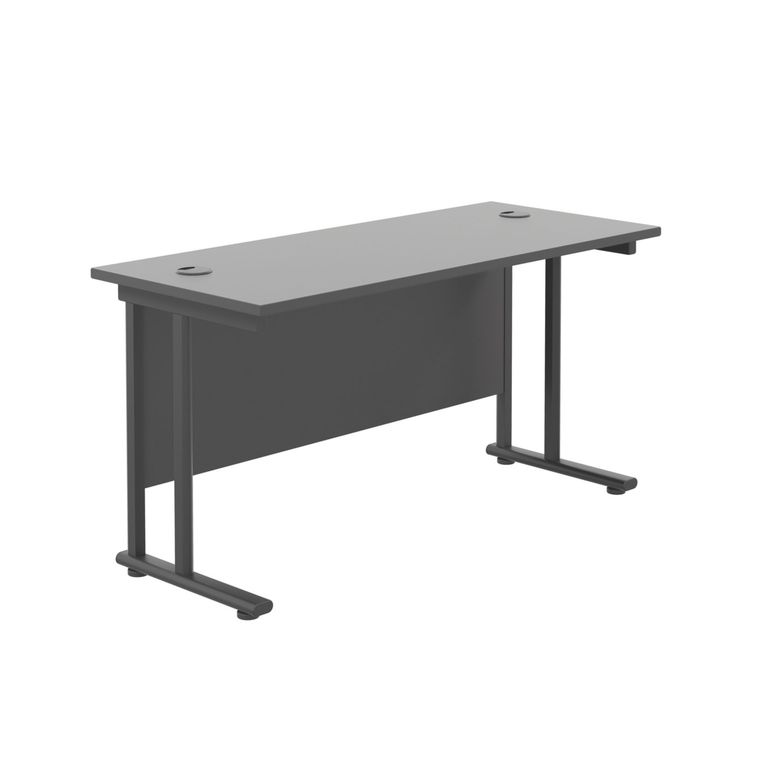 TC Group Aztec Twin Upright Rectangular Office Desk Black/Black 1400mm x 600mm (434TT)