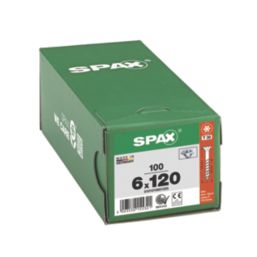 Spax  TX Countersunk Self Drilling Wood Screws 6mm x 120mm 100 Pack