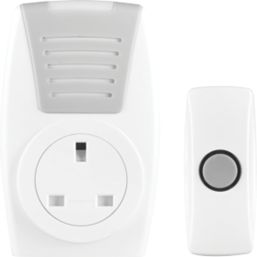 Masterplug Home Plug-In Wireless Plug-Through Powered Door Chime White