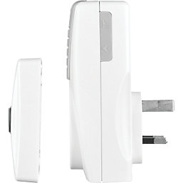 Masterplug Home Plug-In Wireless Plug-Through Powered Door Chime White
