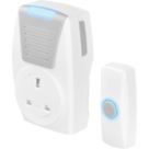 Masterplug Home Plug-In Wireless Plug-Through Powered Door Chime White