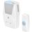 Masterplug Home Plug-In Wireless Plug-Through Powered Door Chime White
