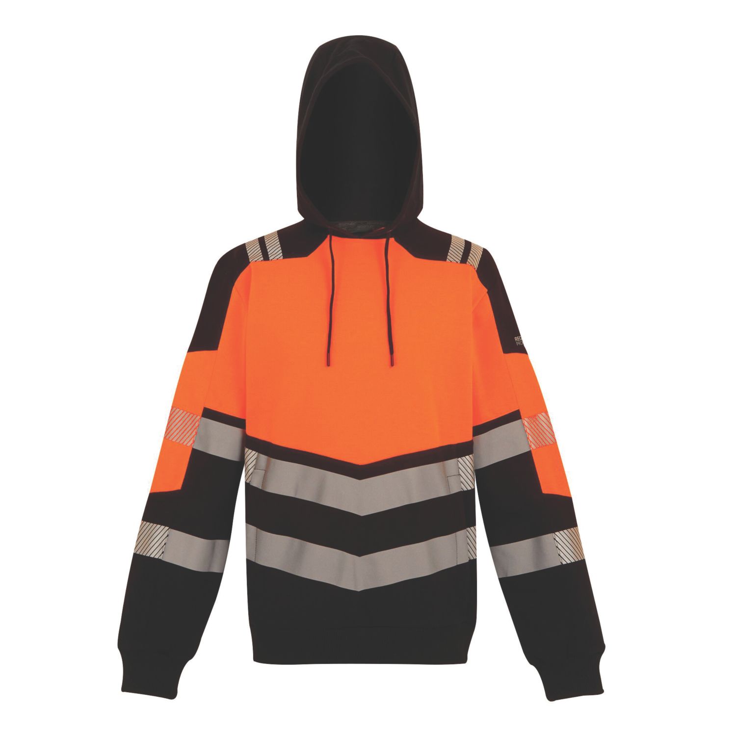 Regatta Hi-Vis X-Pro Overhead Hoodie Black/Orange Small 38" Chest (434YA)