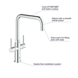 Grohe Ambi Dual-Lever Mono Mixer Kitchen Tap Chrome
