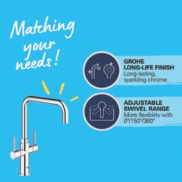 Grohe Ambi Dual-Lever Mono Mixer Kitchen Tap Chrome