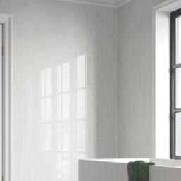 Fibo Signature Wet Wall Panelling High Gloss Bright Marble 2400mm x 600mm x 10.2mm