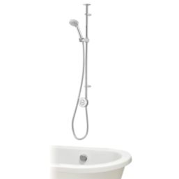Aqualisa Smart Link HP/Combi Ceiling-Fed Chrome Thermostatic Dual Outlet Exposed Smart Shower with Bath Filler & Adjustable Head