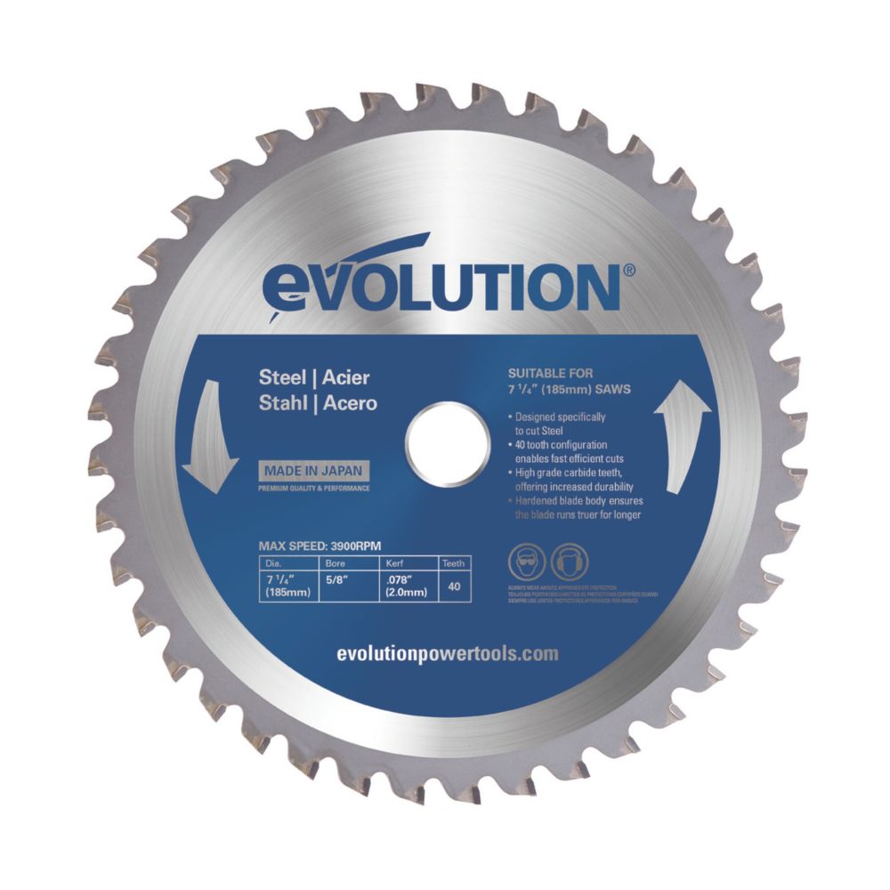 Evolution M185TCT-40CS Mild Steel Circular Saw Blade 185mm x 25.4mm 40T