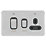 Schneider Electric Lisse Deco 45A 2-Gang DP Cooker Switch & 13A DP Switched Socket Polished Chrome with LED with Black Inserts