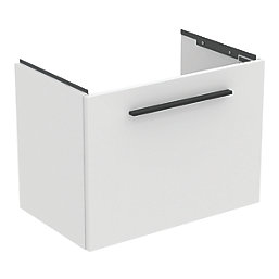 Ideal Standard i.life S Wall Hung Vanity Unit with Black Handle & Basin Gloss White 610mm x 385mm x 475mm