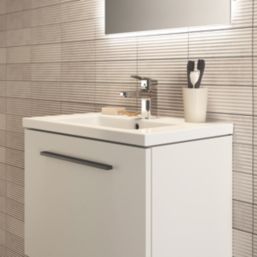 Ideal Standard i.life S Wall Hung Vanity Unit with Black Handle & Basin Matt White 610mm x 385mm x 475mm