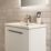 Ideal Standard i.life S Wall Hung Vanity Unit with Black Handle & Basin Matt White 610mm x 385mm x 475mm