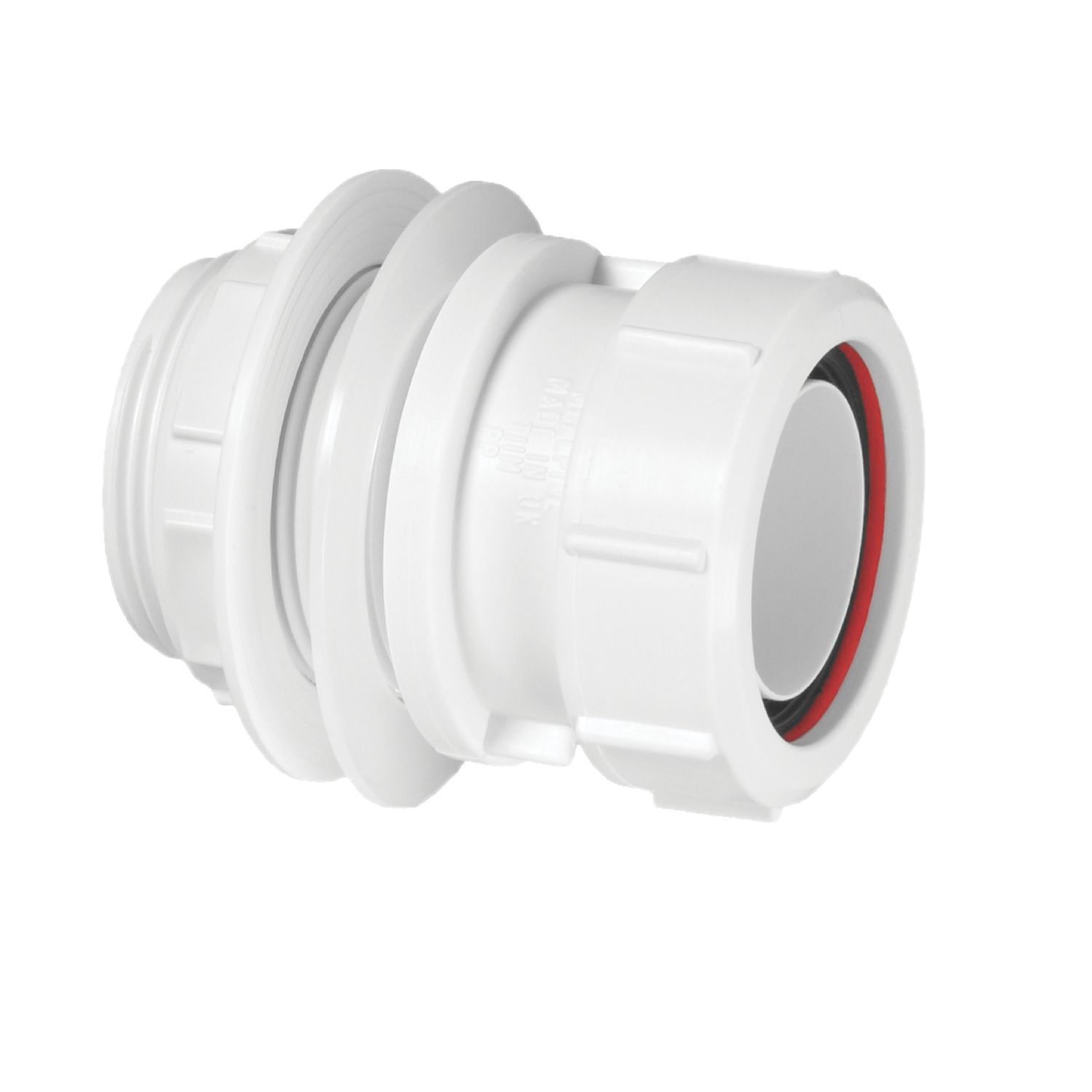 McAlpine Multifit Straight Tank Connector White 40mm (435JG)