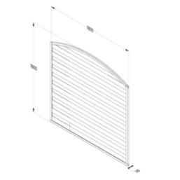 Forest Dome Double-Slatted Curved Top Fence Panels Natural Timber 6' x 6' Pack of 5