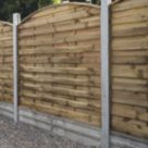 Forest Dome Double-Slatted Curved Top Fence Panels Natural Timber 6' x 6' Pack of 5