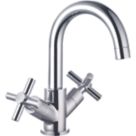 ETAL Oban Swan Neck Polished Chrome 220mm Standard Cross Head Mono Basin Mixer Tap