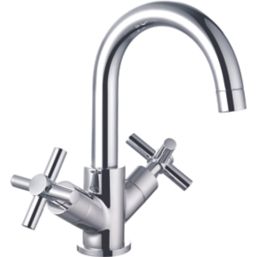ETAL Oban Swan Neck Polished Chrome 220mm Standard Cross Head Mono Basin Mixer Tap
