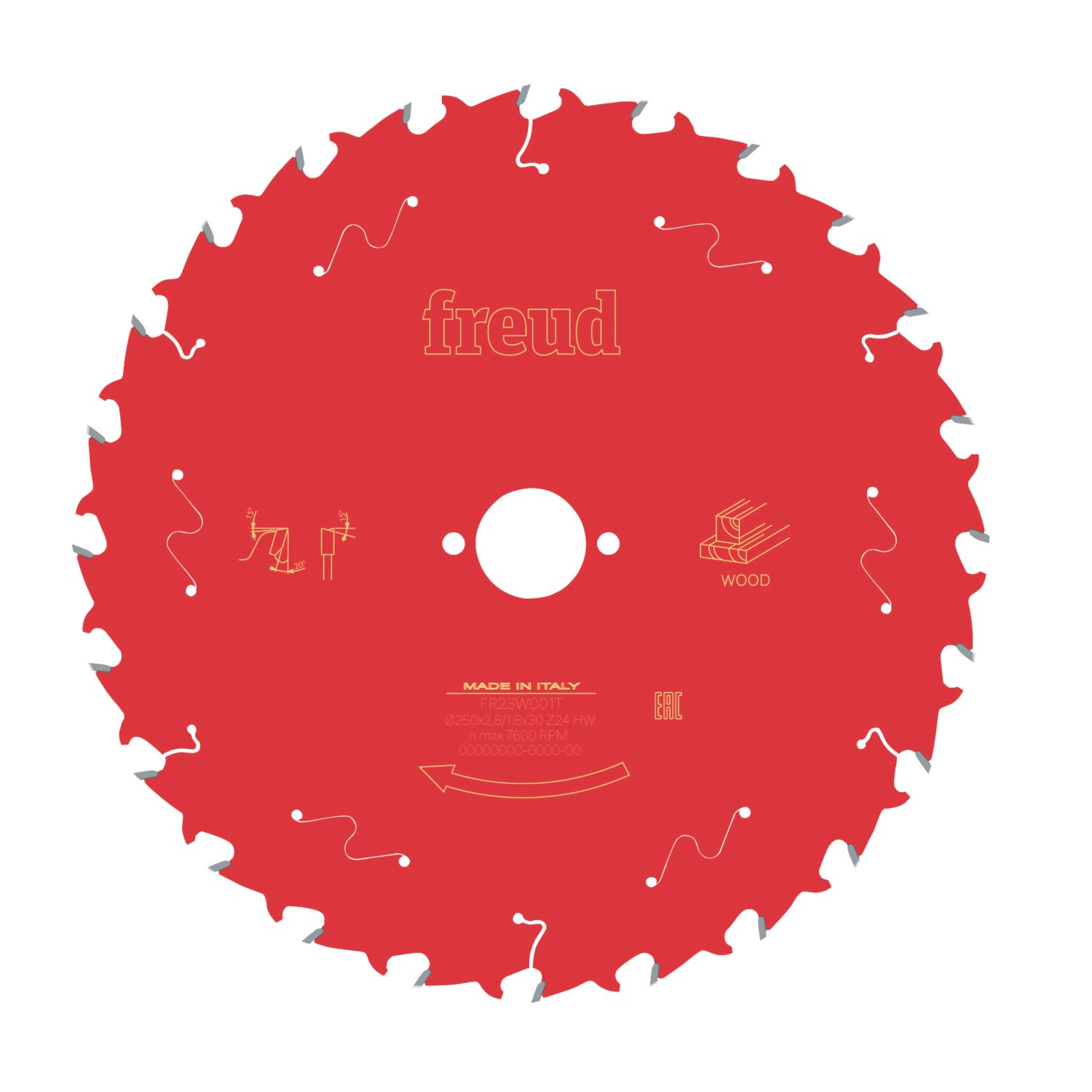 Freud Wood Table Saw Blade 250mm x 30mm 24T (435KJ)