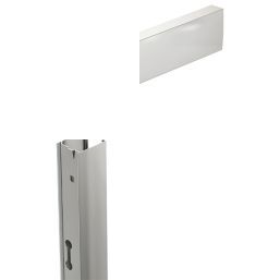 Triton Fast Fix Framed Rectangular Sliding Door with Side Panel   Chrome 1200mm x 760mm x 1900mm