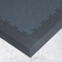 Garage Floor Tile Company Recycled X-Joint 7mm Interlocking Corner Ramps Black 587mm x 90mm 2 Pack
