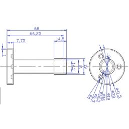Cylinder Projection Door Stops 41 x 68mm Satin 5 Pack