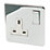 Crabtree Platinum 13A 1-Gang DP Switched Plug Socket Polished Chrome  with White Inserts