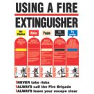 Non Photoluminescent "Using A Fire Extinguisher" Safety Poster 600mm x 420mm