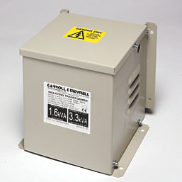 Carroll & Meynell  3300VA Intermittent Step-Down Isolation Transformer 230V/110V Grey