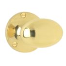 Smith & Locke Oval Mortice Knobs 55mm Pair Polished Brass