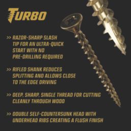 TurboGold  PZ Double-Countersunk  Multipurpose Screws 6mm x 120mm 50 Pack