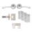 Smith & Locke Helvellyn Door Handle, Latch & Hinge Set Polished Chrome 6 Pcs