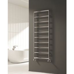 Reina 1200mm x 450mm 845BTU Chrome Flat Designer Towel Radiator