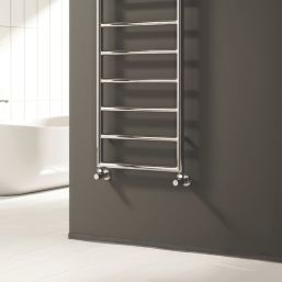 Reina 1200mm x 450mm 845BTU Chrome Flat Designer Towel Radiator