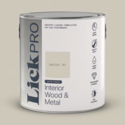 LickPro 2.5Ltr Greige 02 Satin Water-Based Trim Paint
